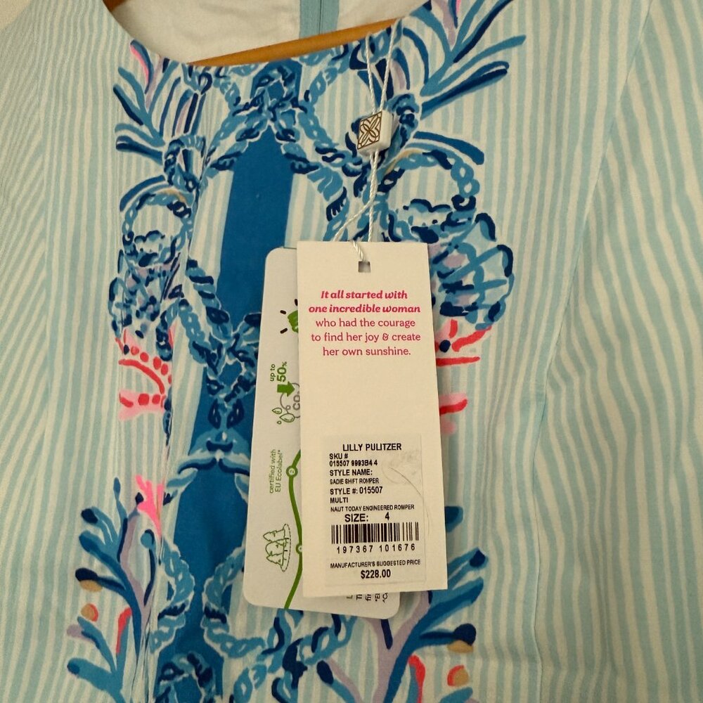 Lilly Pulitzer Sadie Shift Romper Multi Naut Today Engineered Romper 4 NWT - Picture 3 of 5